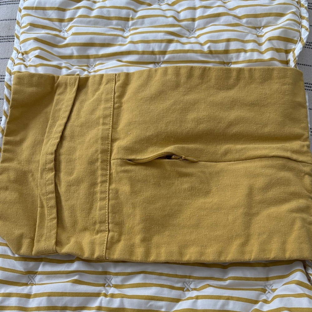 Yellow and White Striped Travel Changing Pad Pehr - Picture 3 of 3